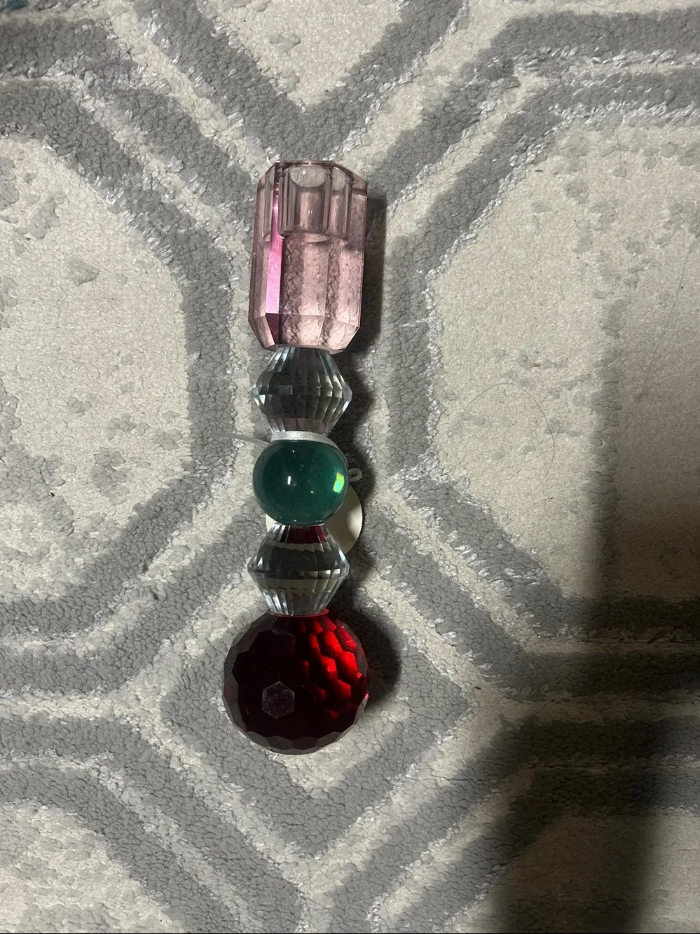 Faceted Crystal Tower Lantern Accent - Red, Pink, Blue